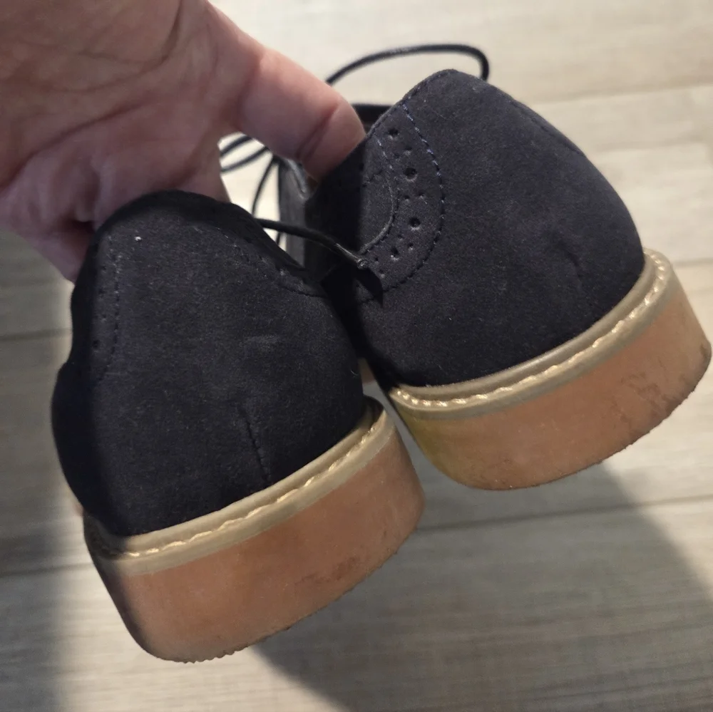 ALFANI MEN'S OWEN OXFORD BLUE SUEDE LACE UP SHOES SIZE 9.5